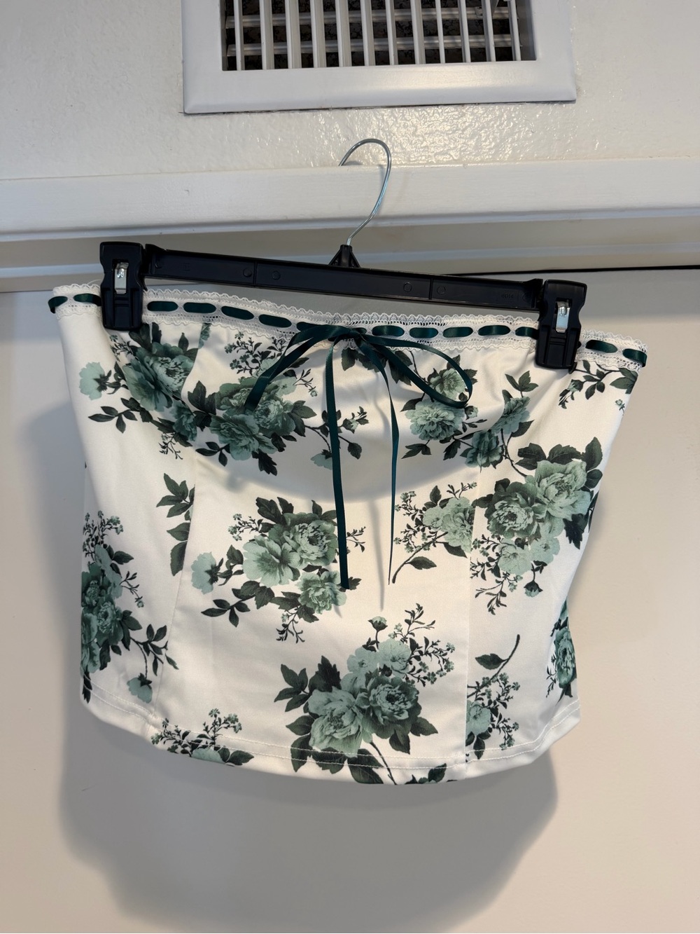 White Floral Corset Crop Top